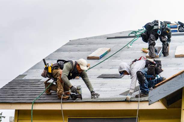Professional Gutter Installation technician working in Mangum, OK